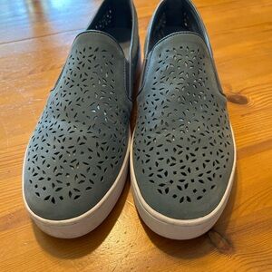 Vionic slip-ons. Dusty blue suede. Size 9.